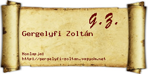 Gergelyfi Zoltán névjegykártya